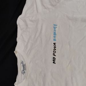 Donut Media "Mo Powa Babeh!!" Merch L White Tee